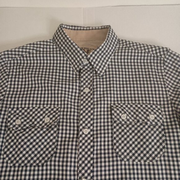 American Heritage Boys Western Blue White Check Button Down Shirt Size XL 18 EUC - Picture 4 of 16
